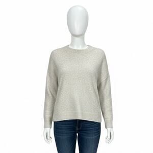 J. Jill Sweater S Natural Marl Speckled Mock Neck Pullover Cotton Alpaca